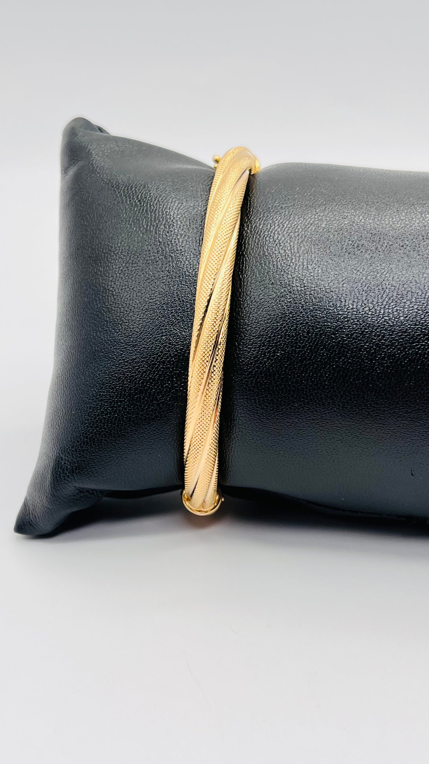 Vintage Estate 14K Solid Gold Cable Rope Hinged Cuff Bracelet Bangle Twisted Mesh Italy 4