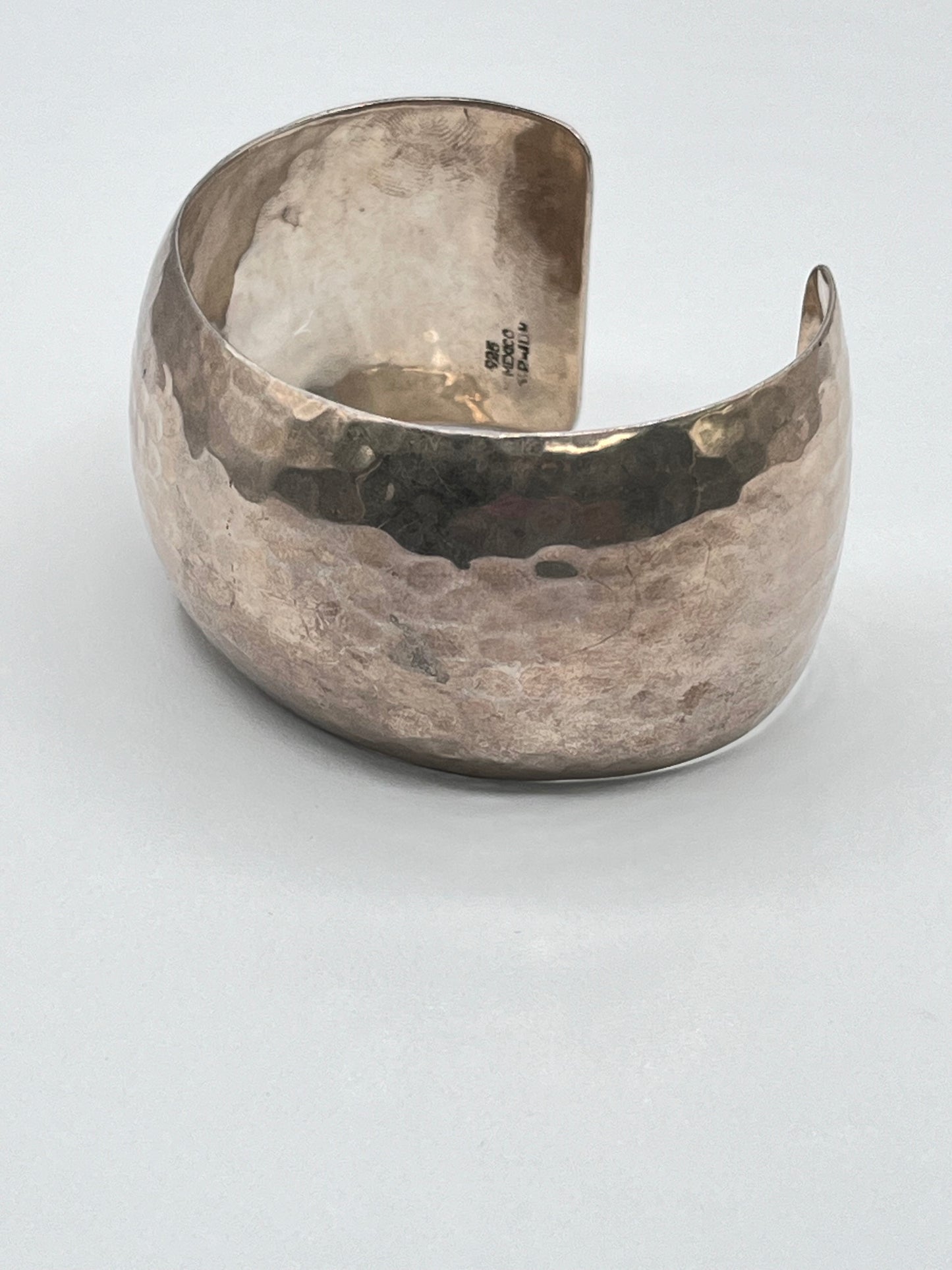 Vintage 925 Sterling Silver TP-104 Mexico Bangle Cuff Bracelet Wide Chunky RARE 2