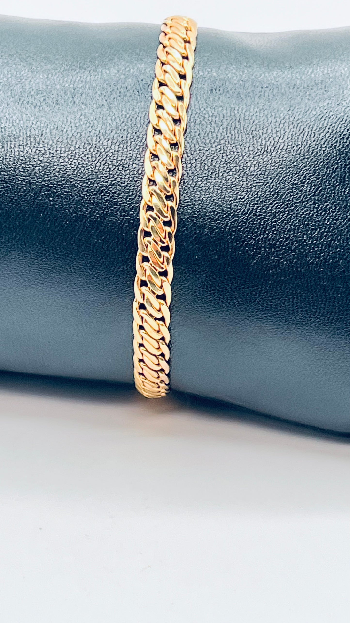 Rare 18K Solid Yellow Gold Fancy Miami Cuban Link Chain Bracelet Men Women Unisex Italy 2