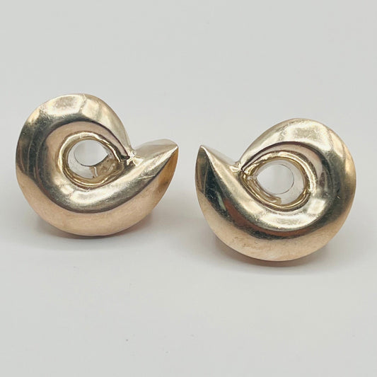 Vintage Patricia Von Musulin 925 Sterling Silver Clip On Modernist Chunky Earrings 1