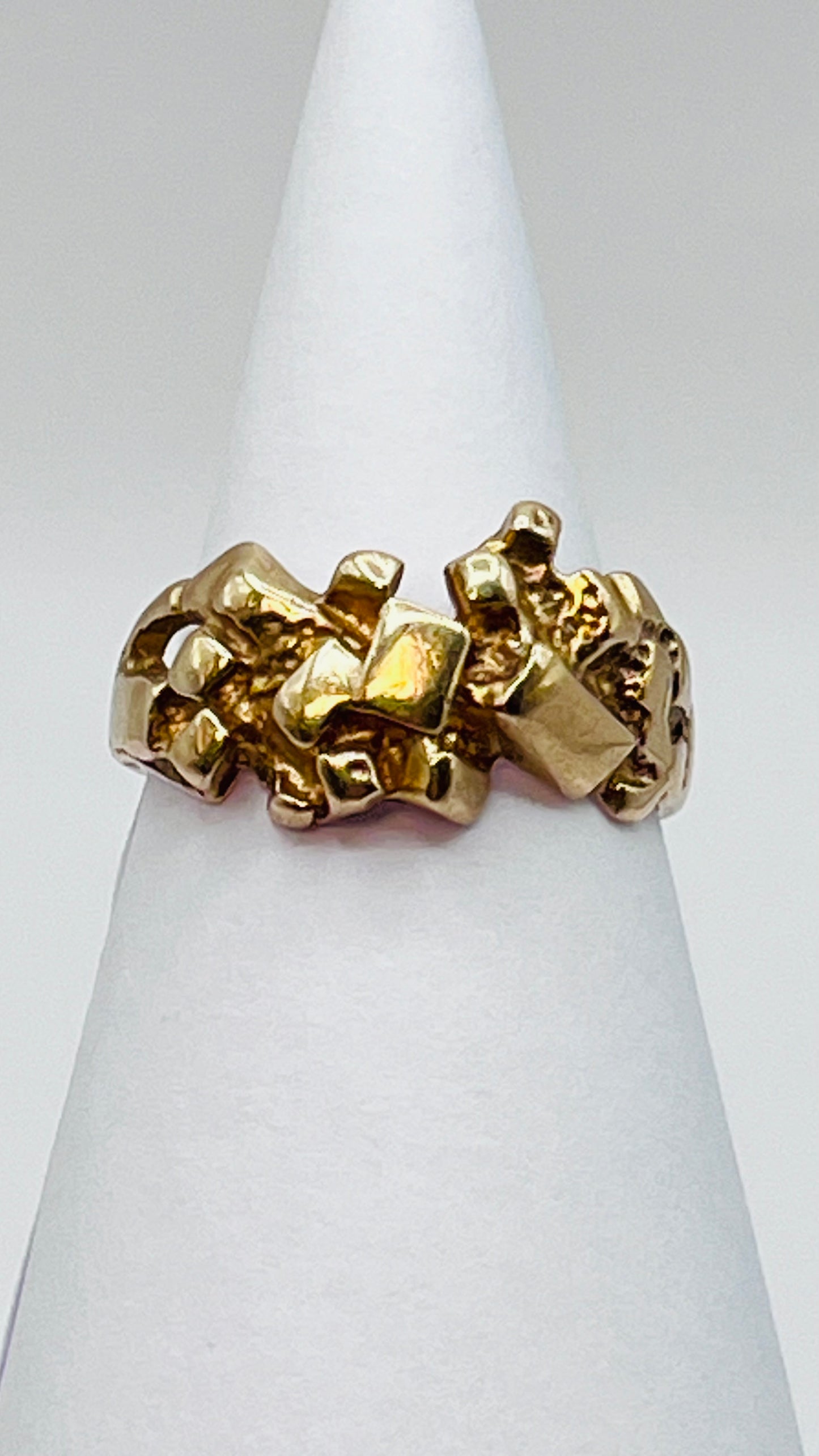 LEO SCHACHTER LSC 14K Solid Yellow Gold Nugget Ring 3