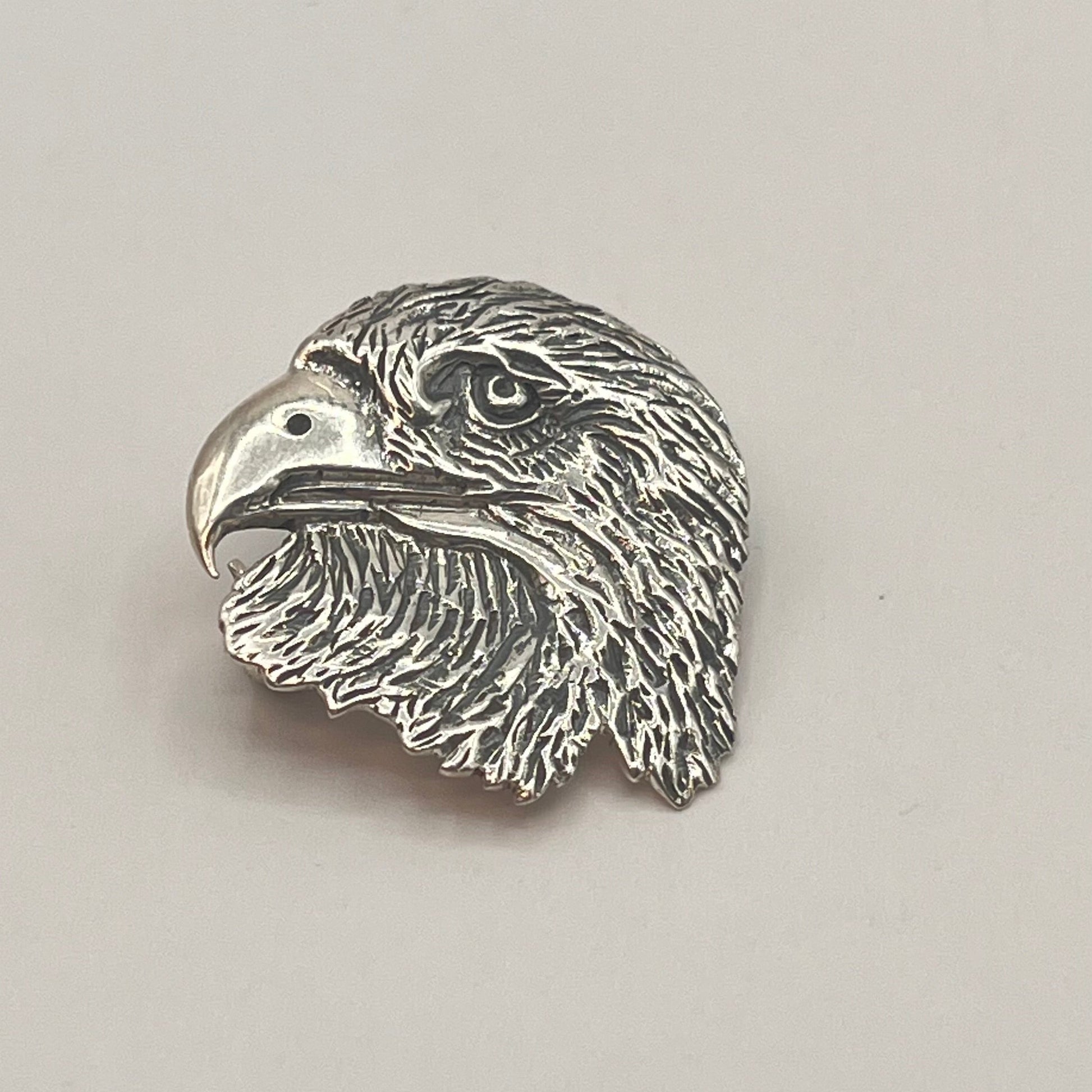 Vintage 925 Sterling Silver American Eagle Textured Pin Brooch Pendant 3