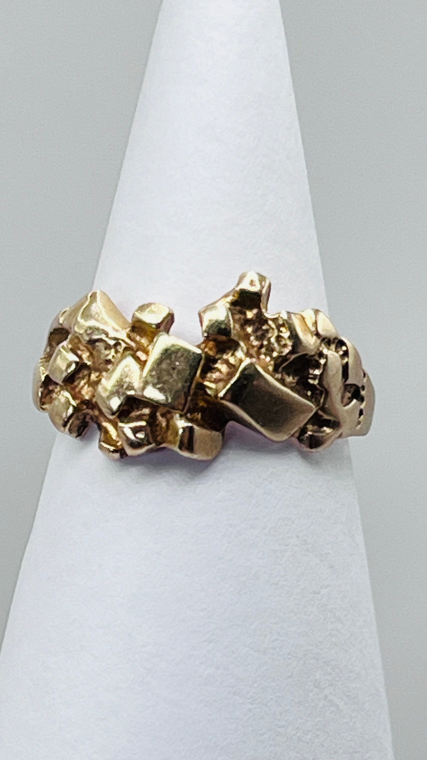 LEO SCHACHTER LSC 14K Solid Yellow Gold Nugget Ring 2