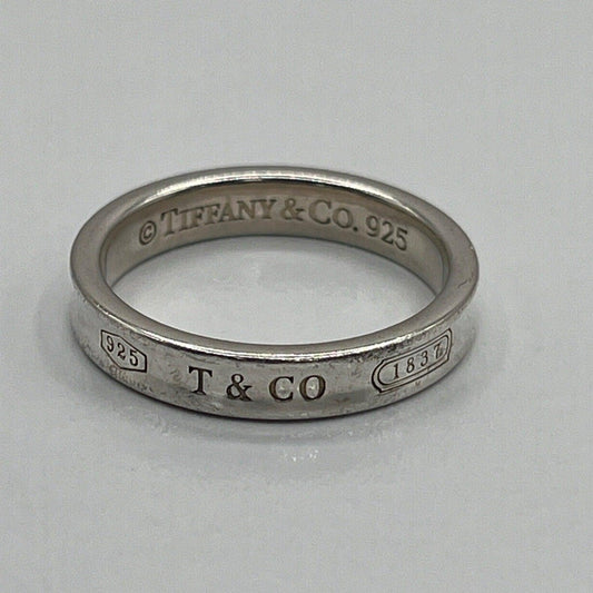 Tiffany & Co Authentic Sterling Silver 1837 Concave Ladies Women’s Band Ring - Luxury Bling Jewelry