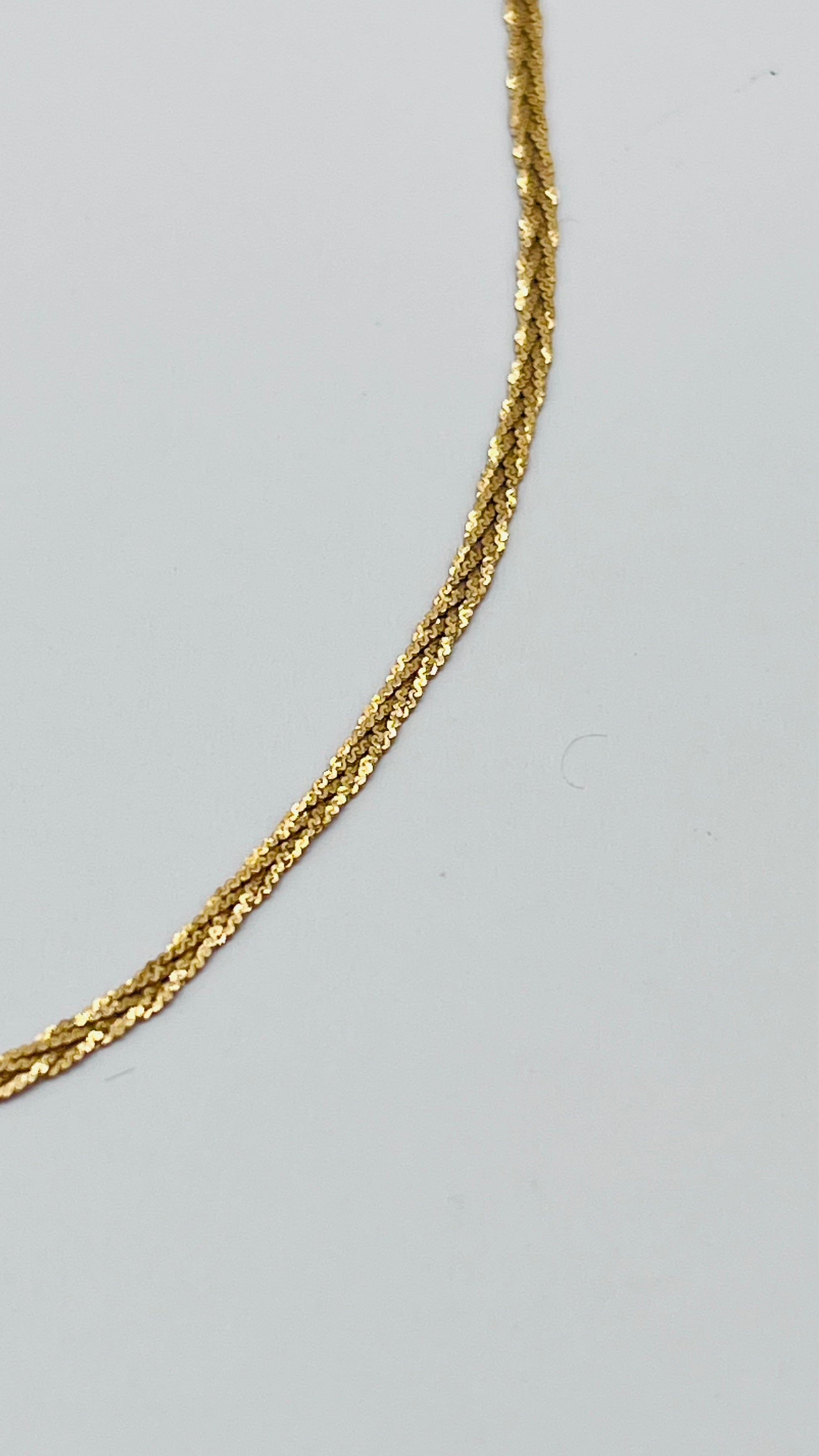 Vintage MO 14K Solid Yellow Gold Braided Serpentine Chain Necklace Italy 2