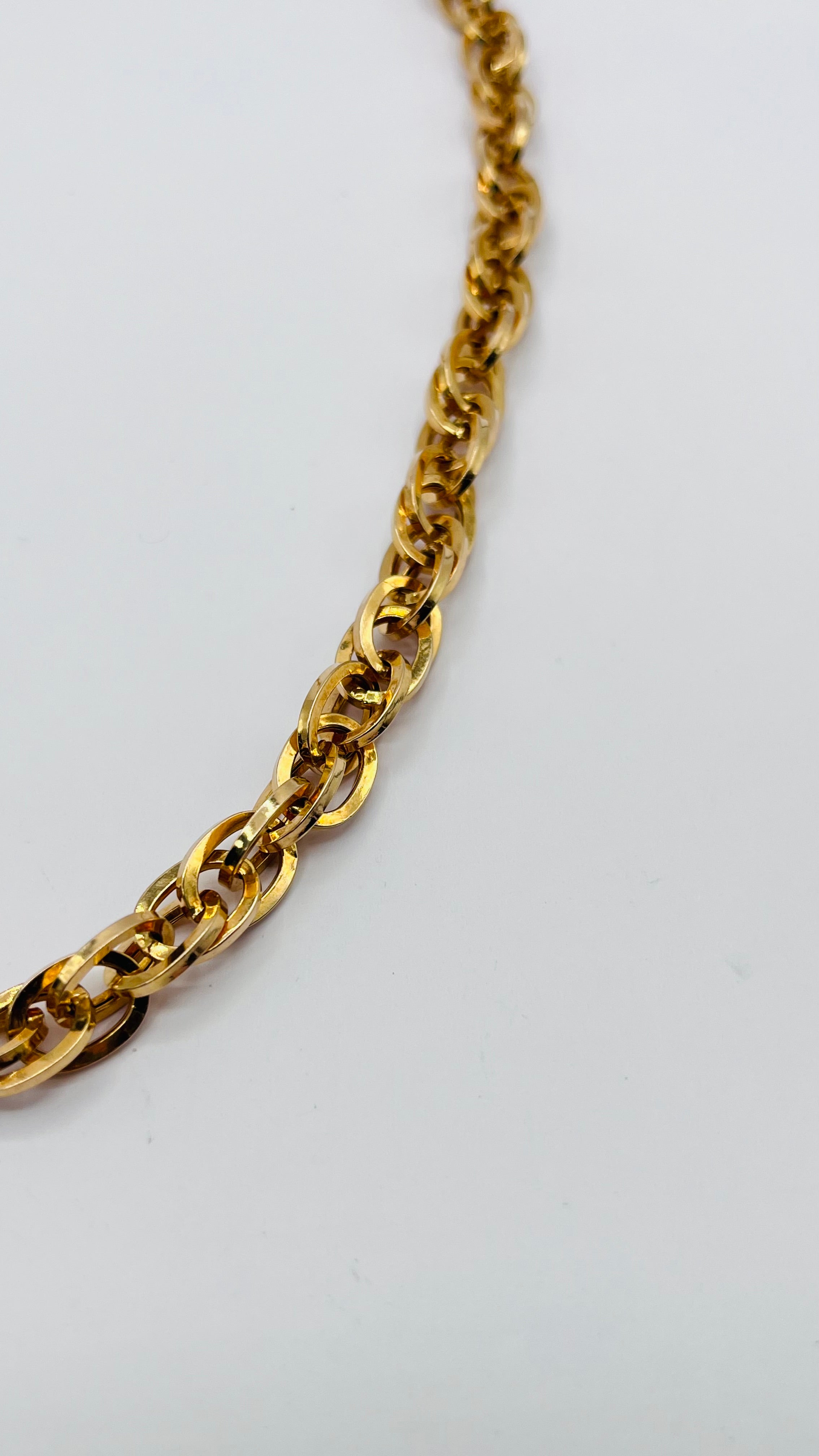 14K Yellow Gold Twisted Italy Chain Necklace & buy MOP Shell Pendant 18