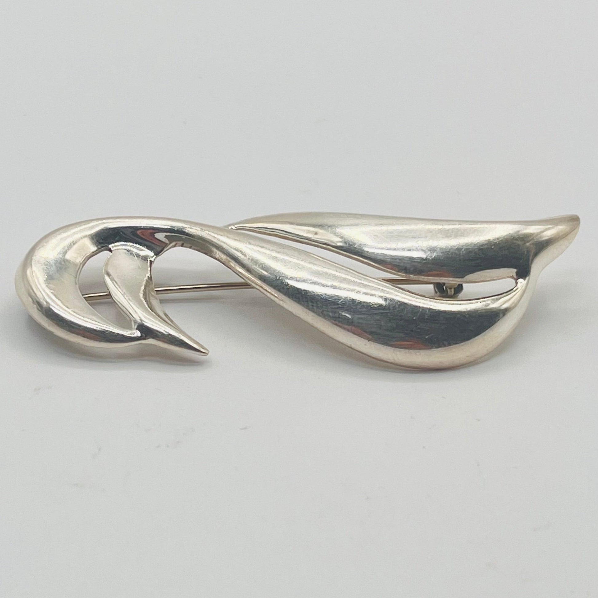 Vintage Taxco Mexico TA-97 Sterling Silver 925 Abstract Modernist Pin Brooch 1